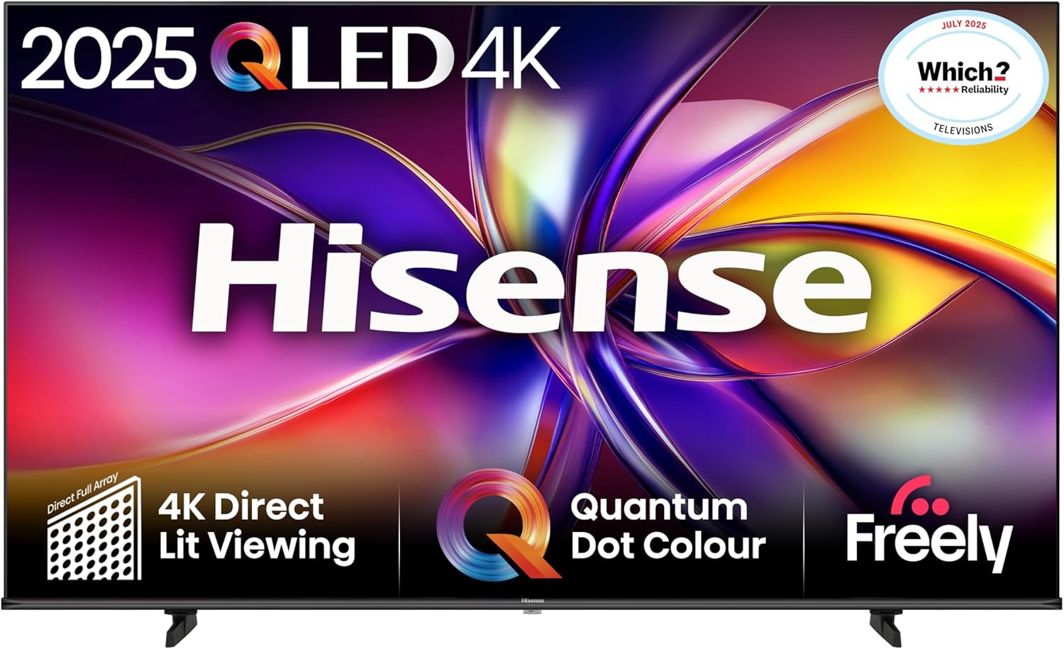 Hisense 65″ 65E78QTUK QLED Smart AI TV – 4K Direct Lit Viewing, Quantum Dot Colour, Hi-View AI Engine, Dolby Vision, Dolby Atmos with Freely, Disney +, YouTube, Netflix