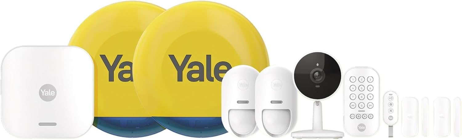Yale Smart Alarm Premium Kit – 10 Pieces [NO Subscription Required] Arm, Part-Arm, Disarm | Control 4 Security Areas | Real-Time Alerts | Compatible with The Yale Home app