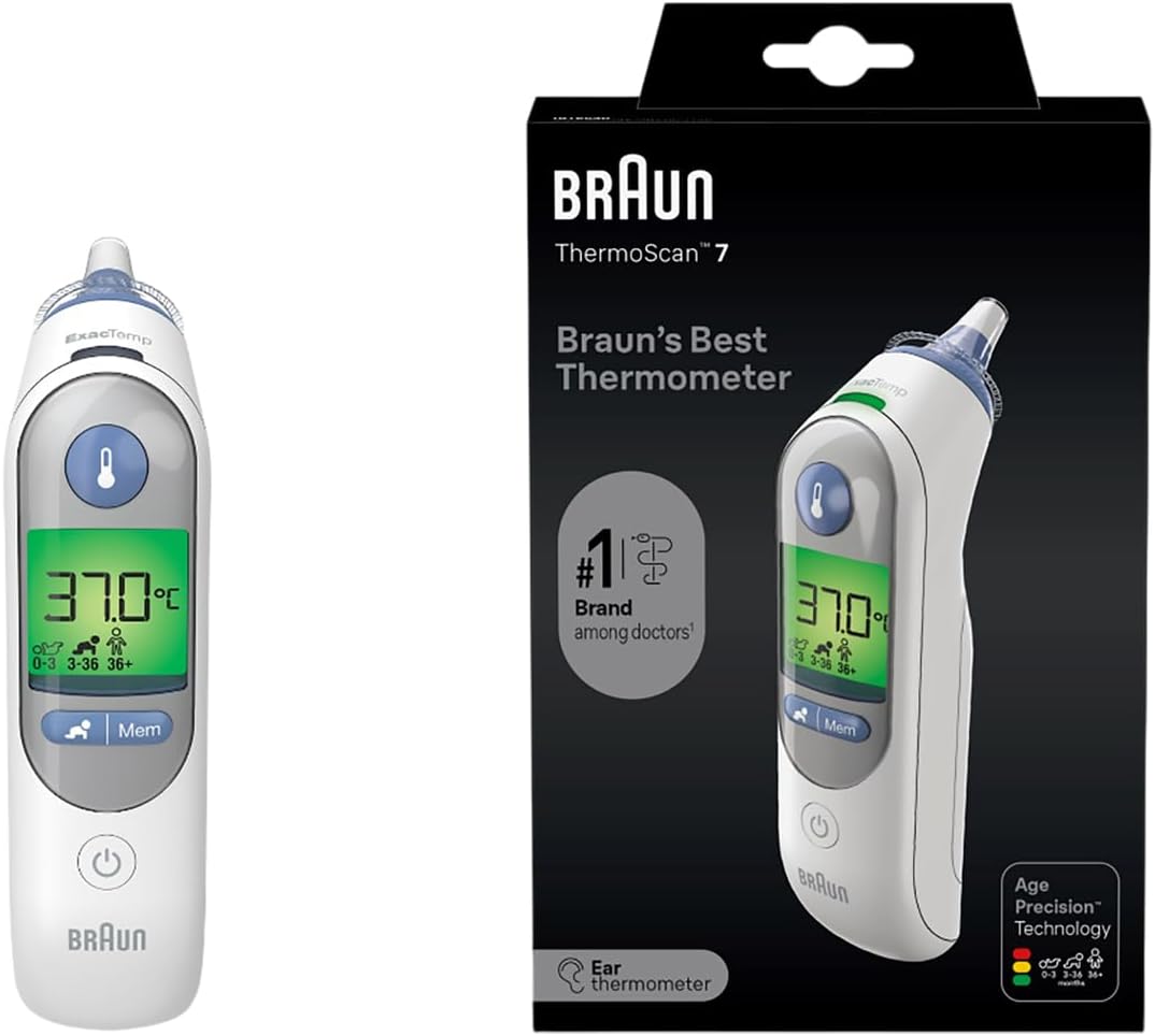 Braun ThermoScan 7 Ear thermometer – Age Precision Technology – Colour-coded Digital Display – Baby and Infant Friendly – #1 Brand among doctors