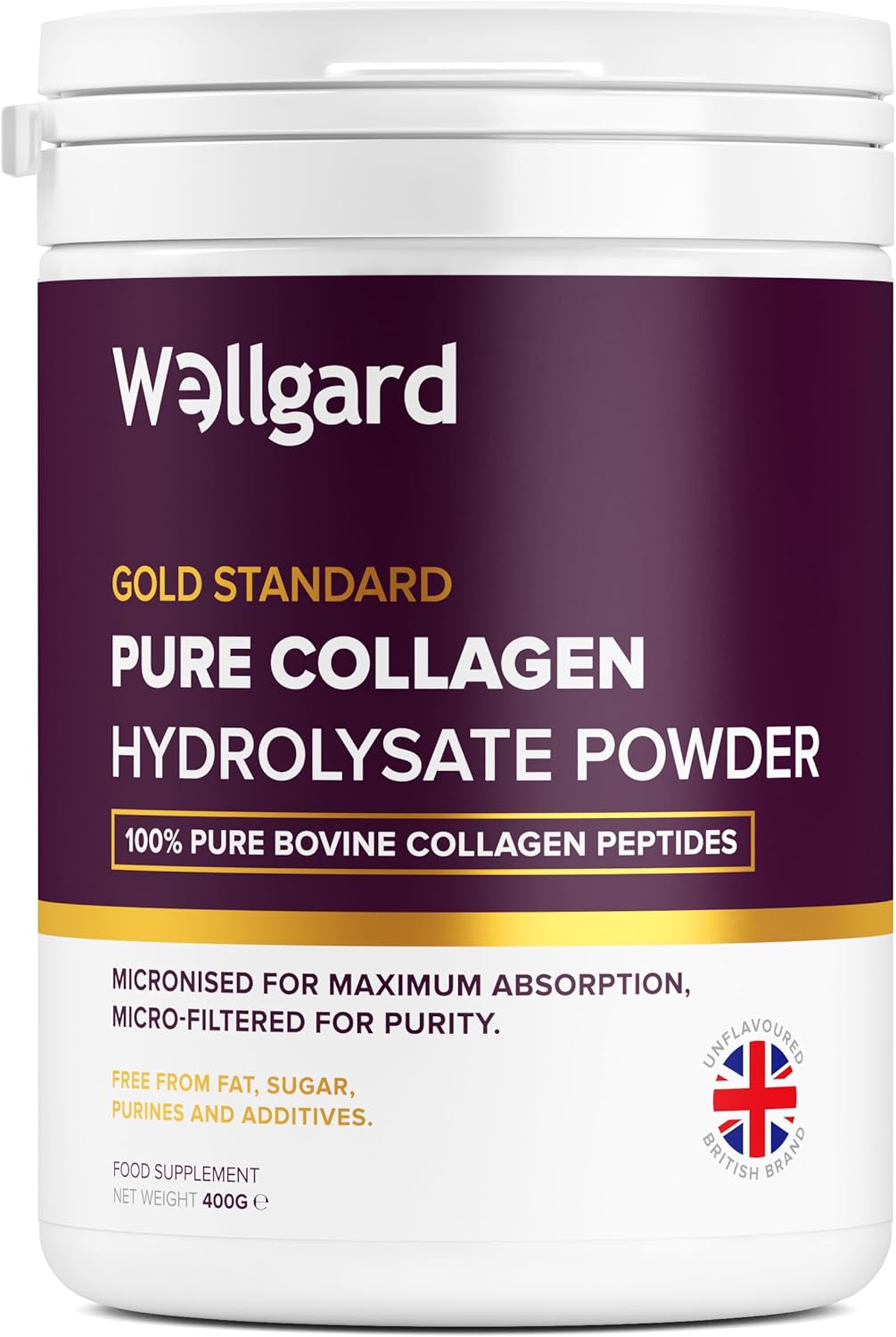 Collagen Powder, Gold Standard Bovine Collagen Peptides Powder by Wellgard – High Levels of The 8 Essential Amino Acids, Collagen Supplements, Halal & Kosher