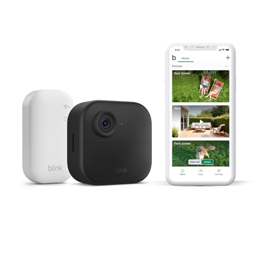 Blink Outdoor 4 camera (newest gen) – Wireless HD smart security camera, two-year battery life, enhanced motion detection, works with Alexa – 1 camera system with Sync Module Core incl. – IP65