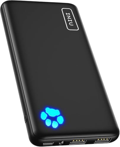 INIU Power Bank, Portable Charger 10000mAh Slimmest & Lightest High-Speed USB C Input & Output, PowerBank Triple 3A Phone Battery Pack, Travel Charger for iPhone 17 16 15 14 Plus Pro Samsung iPad etc