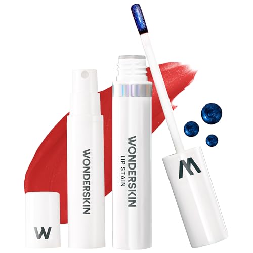 Wonderskin Wonder Blading All Day Lip Stain Peel Off Masque and Reveal Kit – Long Lasting, Waterproof Red Lip Tint, Transfer Proof Natural Makeup Stain Kit (Hayley)