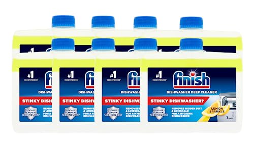 Finish, Dishwasher Cleaner, Lemon Sparkle, 2.0L Bulk (250ml x 8 pck), Removes Grease and Limescale,Fights Odour for a Cleaner Hygienic Dishwasher Machine