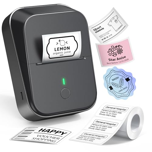 ETIKEZ PM260 Label Maker Machine with Tape, 2 Inch Bluetooth Thermal Label Printer, Inkless Portable Sticker Printer with Multiple Templates, for Office, School, Black