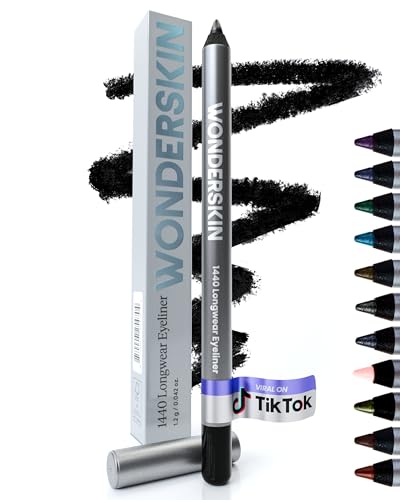 Wonderskin Eyeliner Pencil, 1440 Longwear Black Eyeliner Pencil – Waterproof, Sharpenable & Smudge Proof
