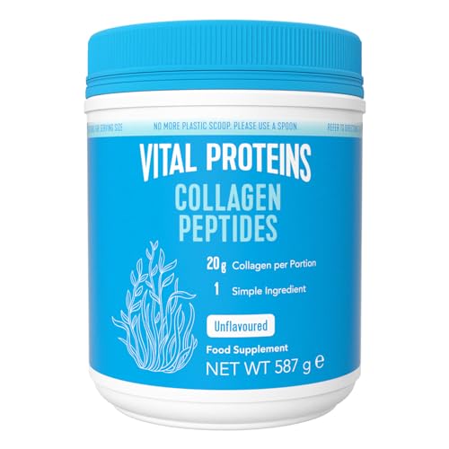 Vital Proteins Collagen Peptides Powder Supplement (Type I, III), Unflavoured Hydrolyzed Collagen-Hair, Skin, Nail Support Supplement, Paleo, Gluten Free, Non-GMO, 20g per Serving 587g Canister, 1Pack