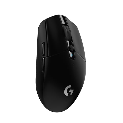 Logitech G305 LIGHTSPEED Wireless Gaming Mouse, HERO 12K Sensor, 12,000 DPI, Lightweight, 6 Programmable Buttons, 250h Battery Life, On-Board Memory, PC/Mac – Black