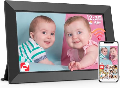 Frameo WiFi Digital Photo Frame 10.1 Inch – 1280×800 HD IPS Touch Screen Picture Frame Electronic, 32GB Memory, Auto Rotate, Wall Mountable, Digital PictureFrame for Sharing Photos and Videos