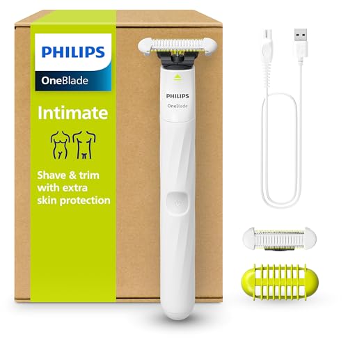 Philips OneBlade Intimate, Designed for Pubic Grooming, Trim and Shave with Extra Skin Protection, Model QP1924/30