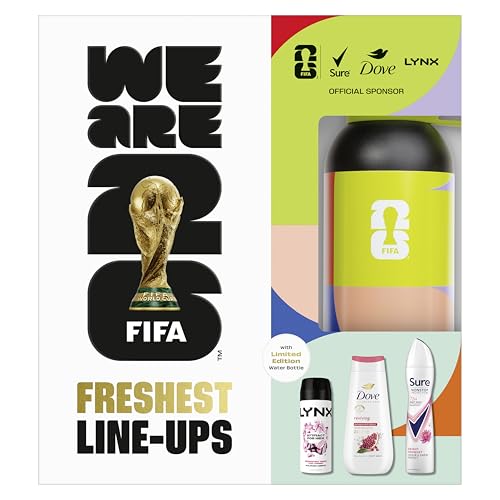 Dove, Lynx, Sure Gift Set Hydrate Water Bottle with an advanced anti-perspirant, body wash, body spray & a limited edition water bottle Freshest Line-Ups for her 3 piece