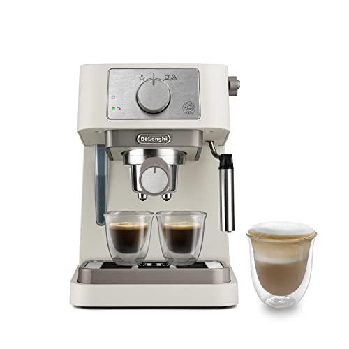 De’Longhi Manual Coffee Machine Stilosa EC260.CR, 15 Bar Pressure, Cappuccino System, Automatic Switch-Off, Compatible with ESE pods, 2 Level Tray, Capacity 1L Cream
