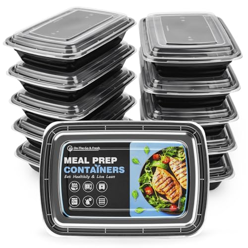 GUANFU Meal Prep Containers 1 Compartment, BPA Free Reusable Food Prep Containers with Lids – Microwave, Freezers & Dishwashers Safe – Stackable Storage Lunch Boxes (10 Pack 28 oz)
