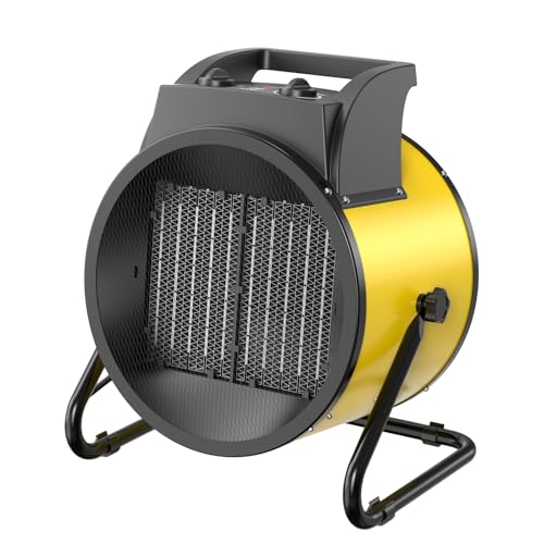 DAHTEC Electric Fan Heater 9000W – Fast Heating, Energy Efficient – Industrial Portable Ceramic Heaters – Adjustable Angle & Overheat Protection – Ideal for Construction Site, Garage, Greenhouse