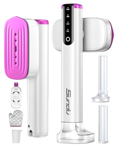 Sundu Clothes Steamer, Steamer for Clothes, Portable 2 In 1 Travel Steamer Iron with 2 Water Tank(100ml and 180ml),15s Fast Heat-up, 4 Modes, LED Display, Powerful Steam Iron with 2.4m Cord Length
