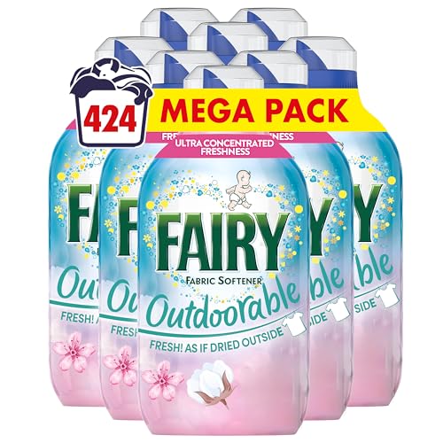 Fairy Outdoorable Fabric Conditioner, Cherry Blossom and Nordic Cotton, 424 Washes (8×53), Ultra Concentrated Formula For Sensitive Skin, Dermatologically Tested