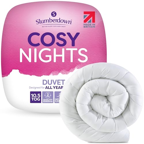 Slumberdown Cosy Nights King Size Duvet 10.5 Tog – Breathable & Soft All Year-Round King Quilt for Summer, Autumn & Winter | UK-Made, Non-Allergenic & Washable (225 x 220cm)