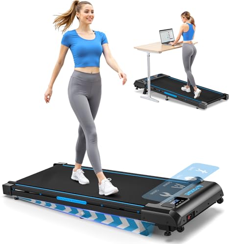 FOUSAE 4 in 1 Walking Pad with 9% Incline, 10KM/H Treadmills for Home with Double Frame 330 LB Weight Capacity, Under Desk Walking Treadmill with 12 HIIT Programs, Magnetic Remote Control